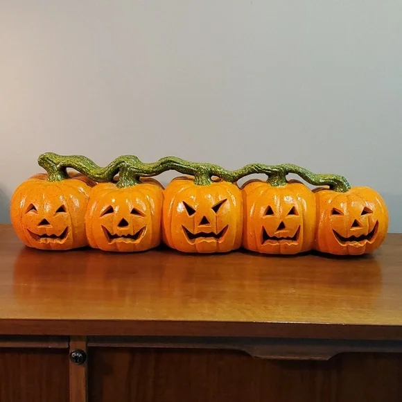 Vintage blow mold light up pumpkins
